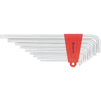 Набор ключей имбусовых Torx , 9 шт, T10-T50, CrV, экстра-длинные с сатинированным покрытием Matrix (12307)