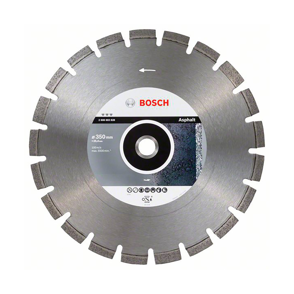 Круг отрезной алмазный по асфальту 350 х 3,2 х 25,4 мм (1) "bosch" 2608603828