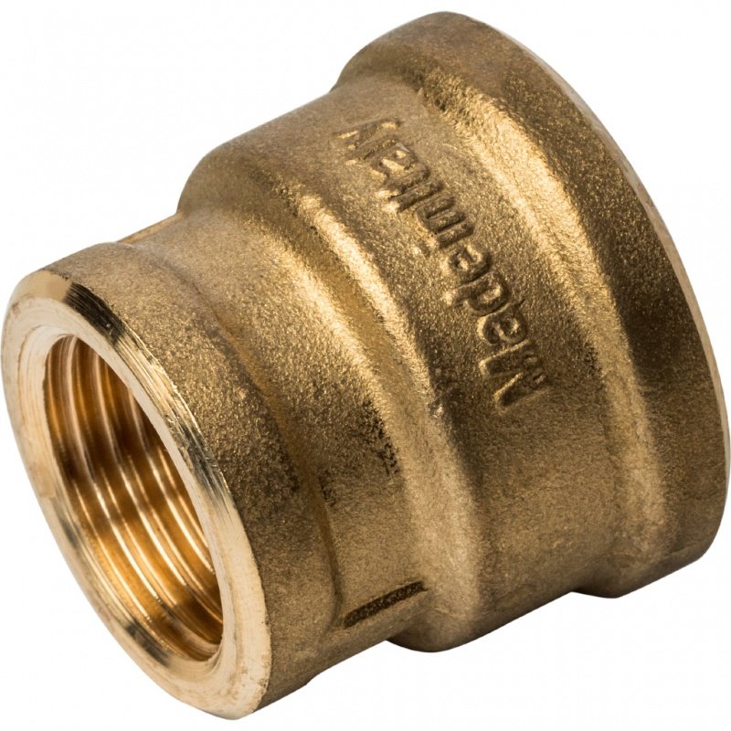 Муфта резьбовая переходная 3/4" x 1/2" ВР латунь STOUT