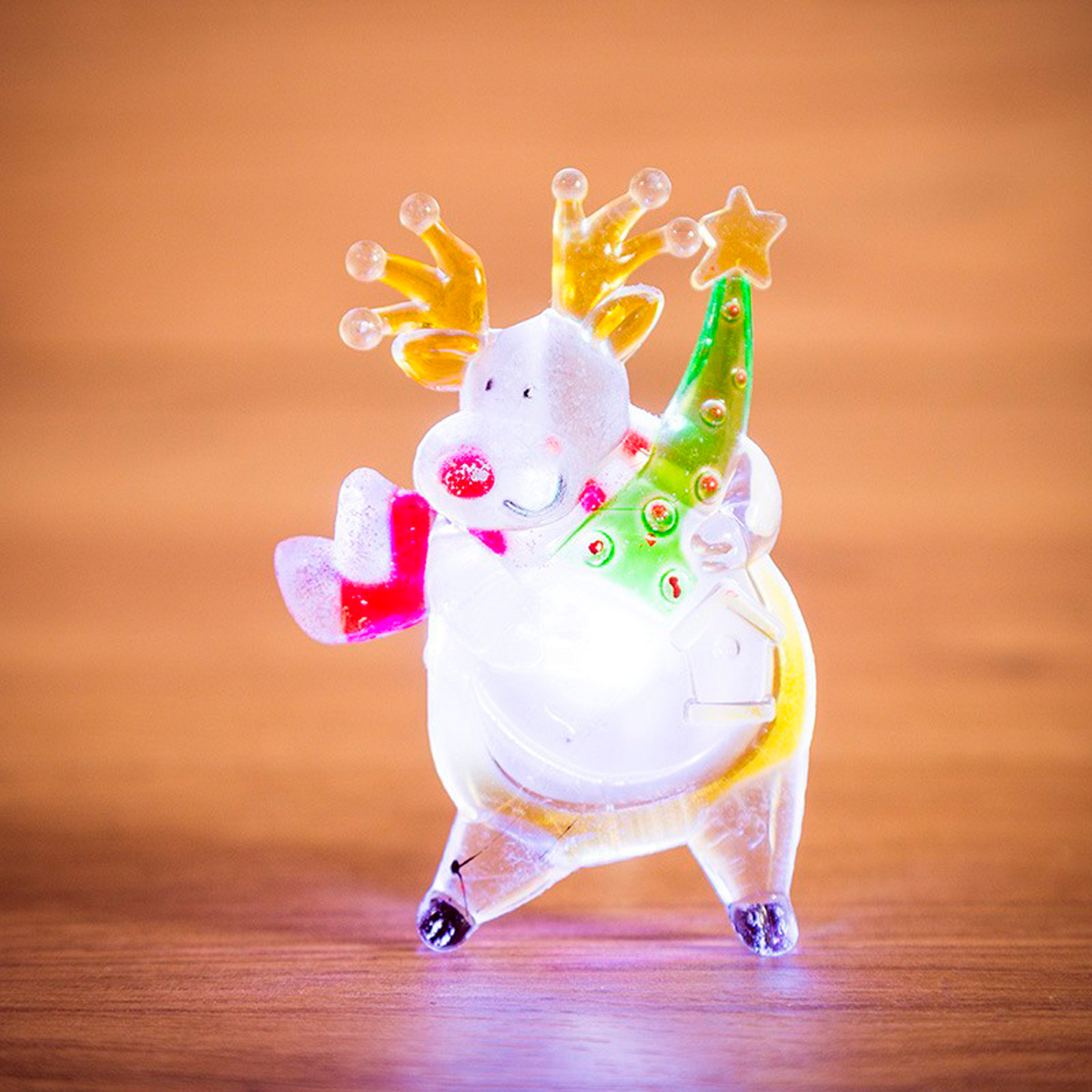 Фигурка светодиод. "олень" на присоске, разноцв. (1/15) "neon-night" 501-024