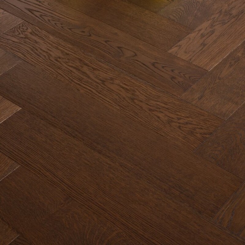 Coswick Английская ёлка 3-х слойная T&G шип-паз (90°) s-1171-3217 Молочный Шоколад (Порода: Дуб)