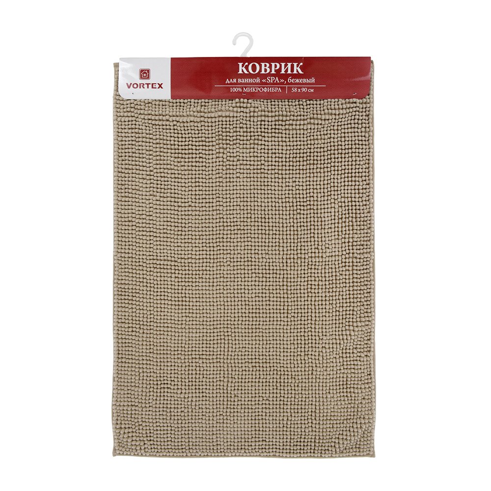 Коврик для ванной "spa" 58*90 см (бежевый) (1/10) "vortex" 24129