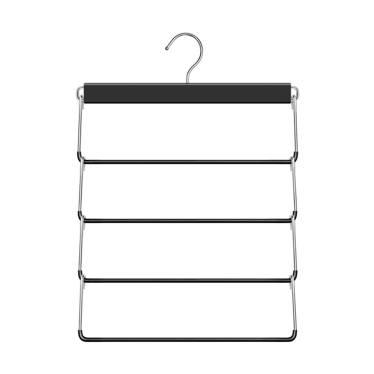 Вешалка для брюк 4-х уровневая секционная, с противоскольз. покрытием, черная (1/30) "valiant" bh-s4