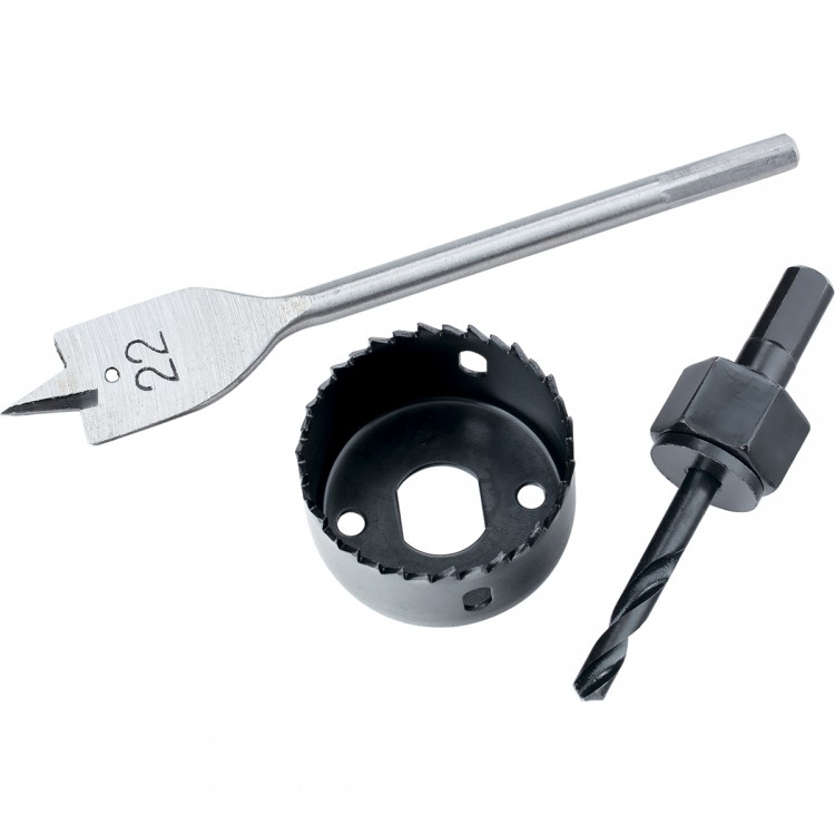 Набор для установки врезных замков, 22 мм х 48 мм, перовое сверло, кольцевая пила Matrix (70493)