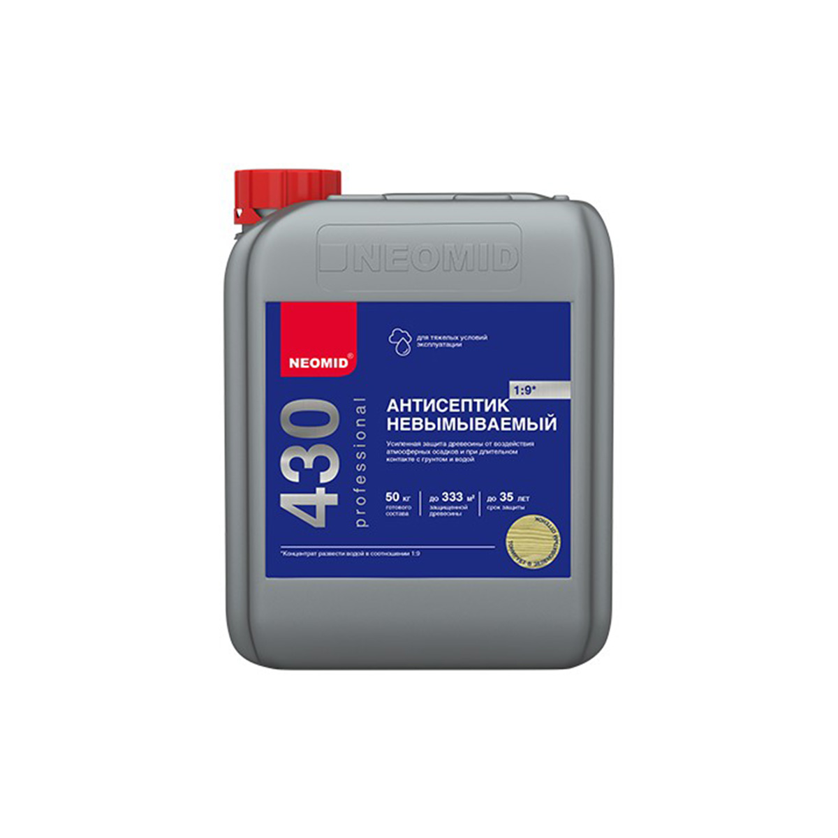 Антисептик невымываемый для древесины "430 eco" 5 кг (концентрат) (1/4) "neomid"