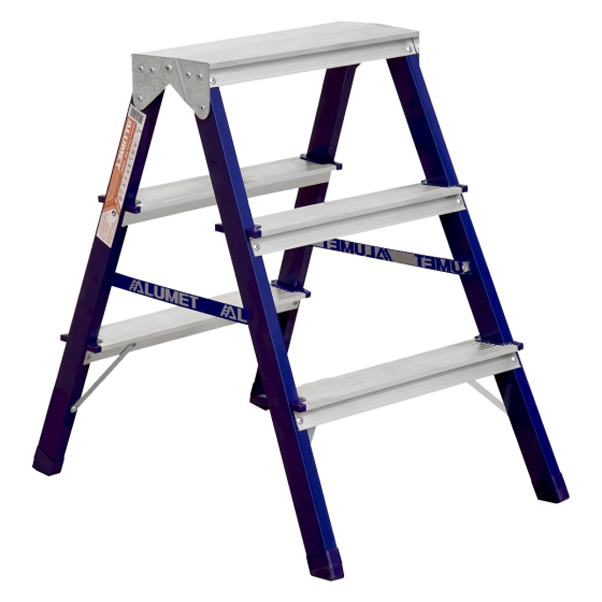 Стремянка двухсторонняя стальная  3 ступени (1) "алюмет"