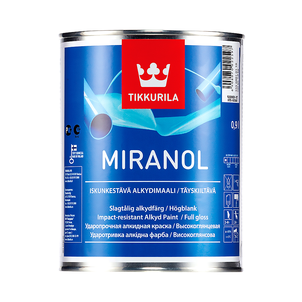 Миранол тиксотропный  0,9 л (1/3)  эмаль алкидн.глянц. "тиккурила"