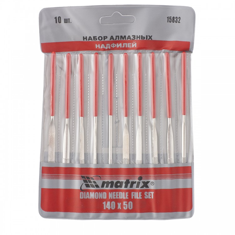 Набор надфилей алмазных, 140 х 50 х 3 мм, 10 шт Matrix (15832)