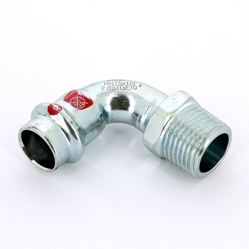 Угол пресс-Н 15x1/2" оцинкованная сталь Prestabo VIEGA