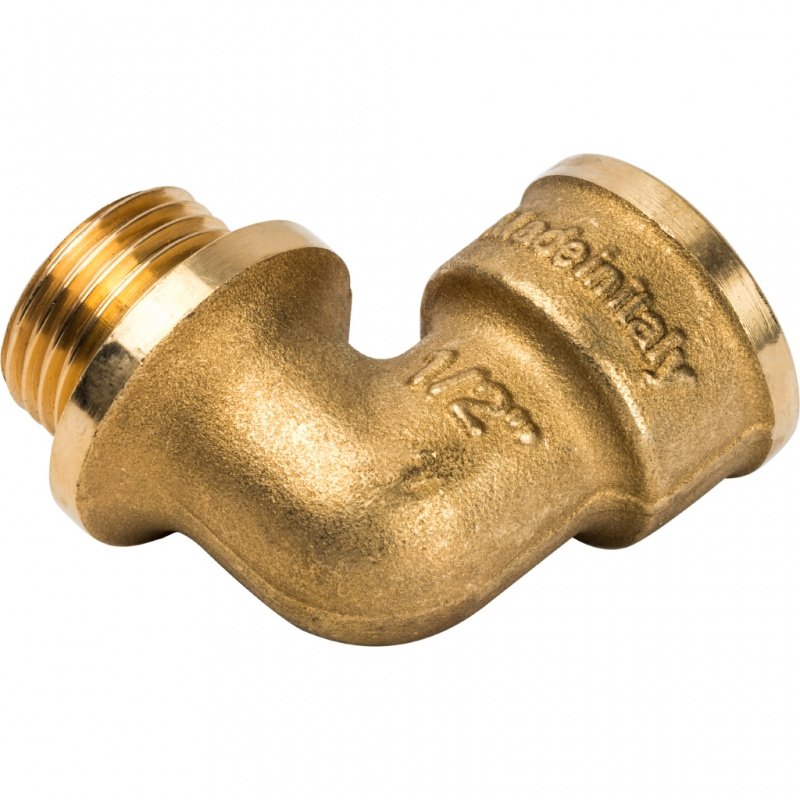 Угол резьбовой ВН с упором 1/2" латунь STOUT