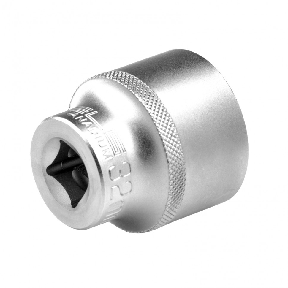 Головка торцевая, 32 мм, двенадцатигранная, CrV, под квадрат 1/2, хромированная Stels (13674)