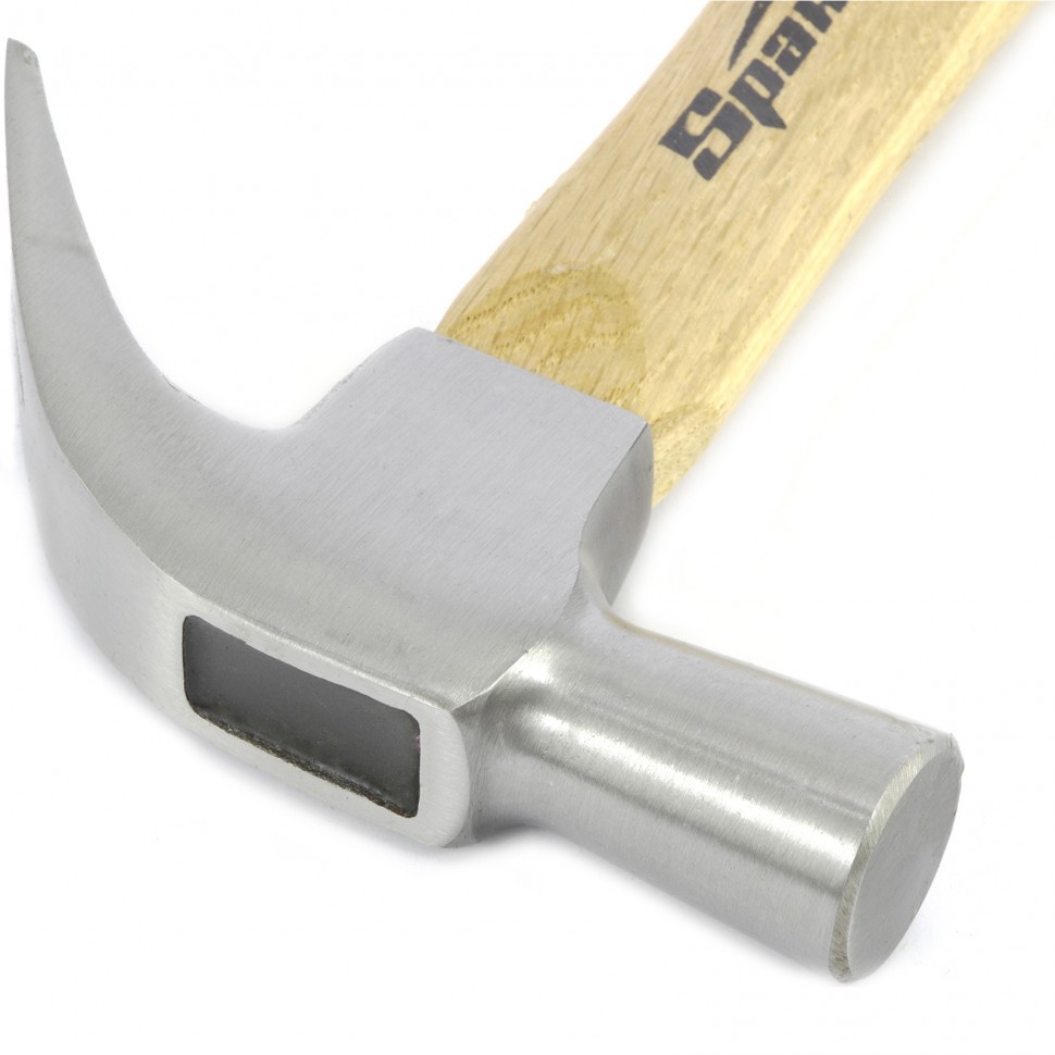 Молоток-гвоздодер, 450 г, боек 27 мм, деревянная рукоятка Sparta (104205)