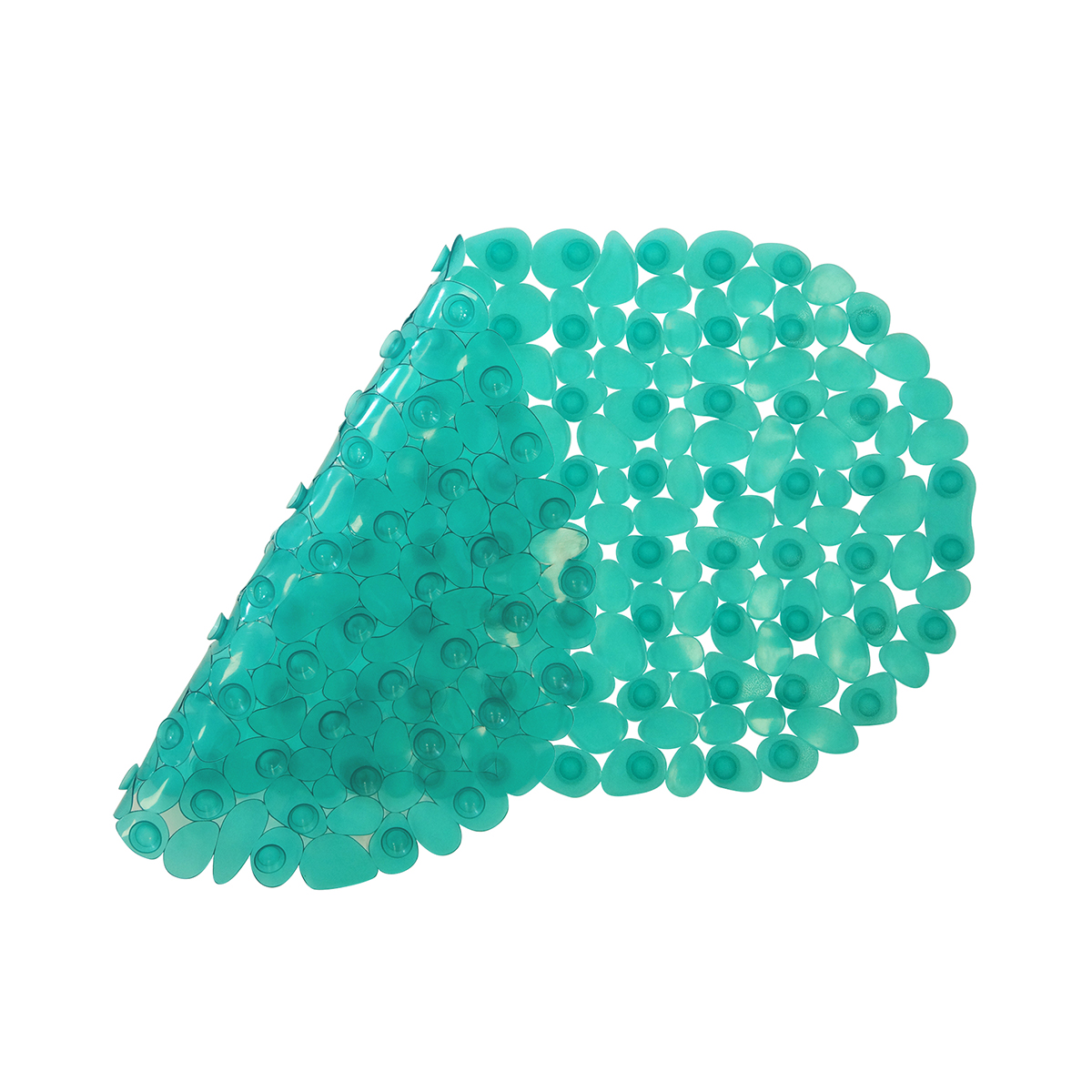 Коврик в ванну противоскользящий "морская галька" 36*69 см (голубой) (1/10)