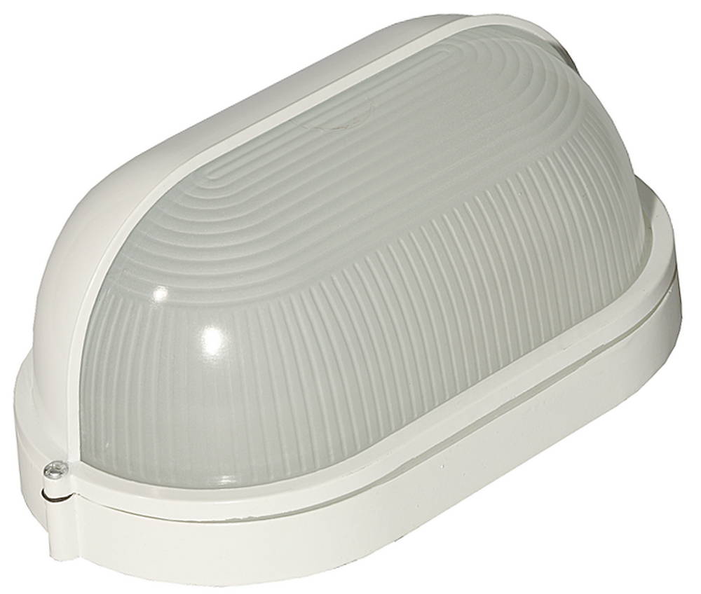 Светильник уличный СВЕТОЗАР влагозащищенный с верхним защитным кожухом, овал, цвет белый, 100Вт