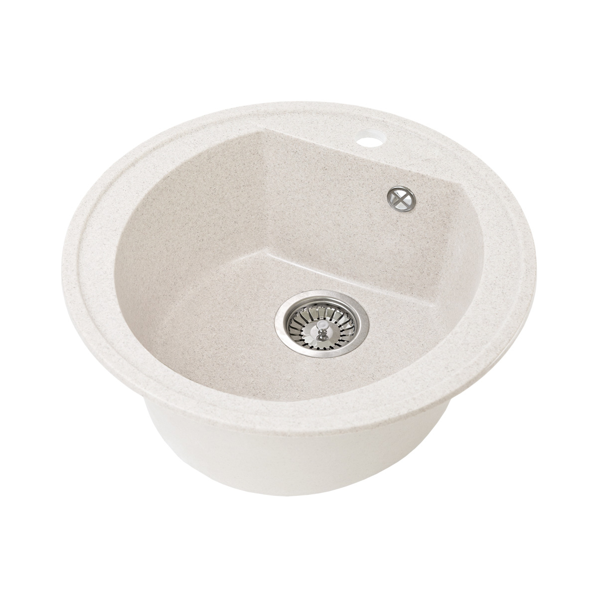 Мойка для кухни врезная искуств. камень gs-07-331 d-500 мм белая "granstones"