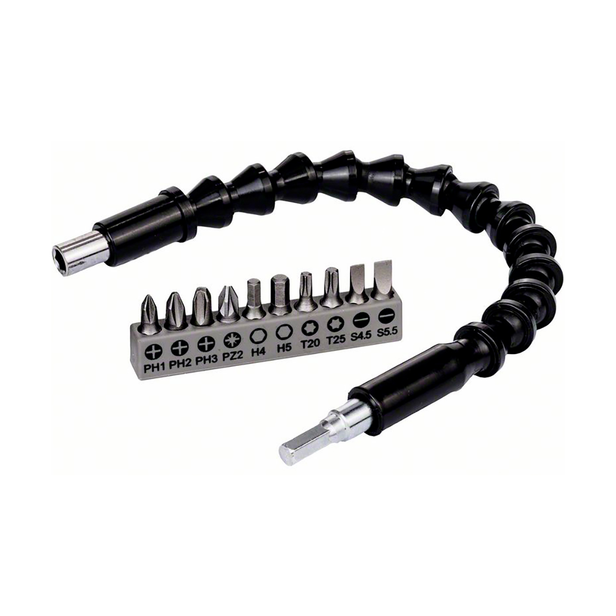 Удлинитель гибкий для шуруповерта 300 мм + 10 бит (1) "bosch" 2608522377