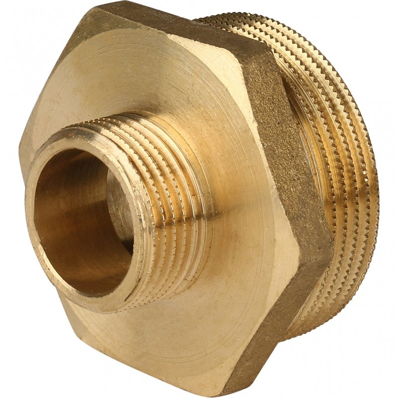 Ниппель переходной резьбовой НР 1"1/2 x 3/4" латунь STOUT