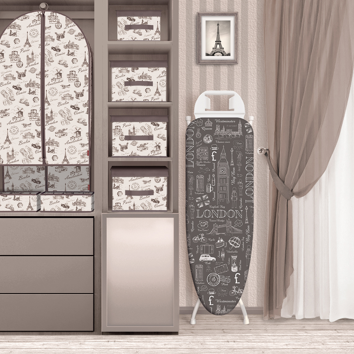 Чехол для гладильной доски "travelling london" 130 х 47 см (1/30) "valiant" tr-ln13047-l