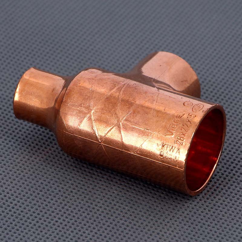 Тройник переходной под пайку 28 х 22 х 15 мм VIEGA медный