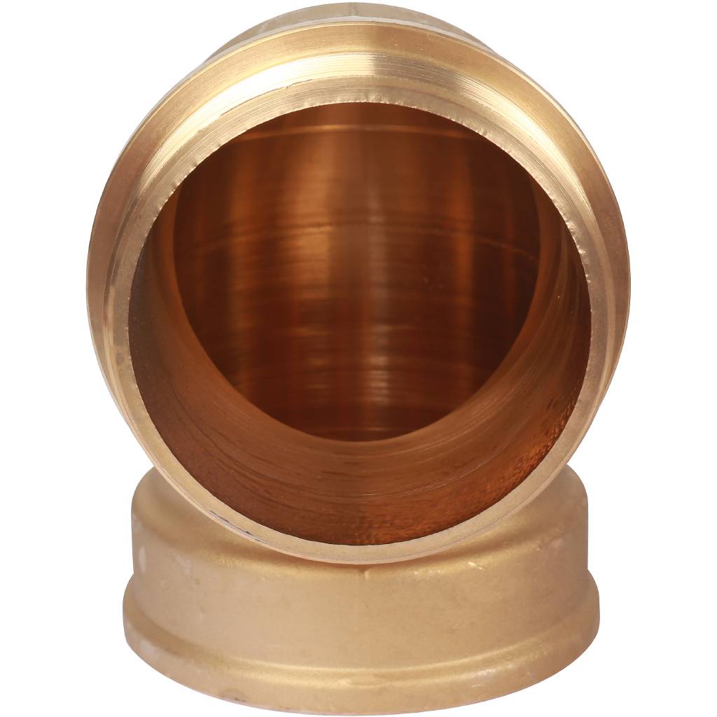 Угол резьбовой ВН с упором 3" латунь STOUT