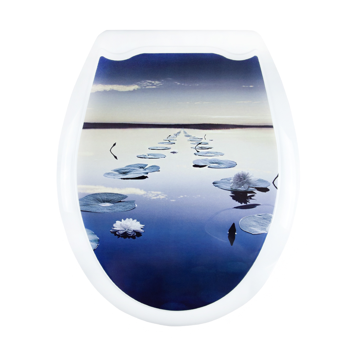 Сиденье для унитаза с рисунком (кувшинки) (1/10) "мультипласт"
