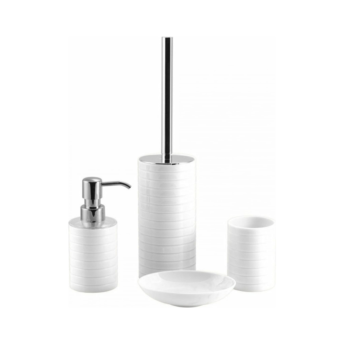 Туалетный набор "trento" ерш с подставкой, пласт. (белый) (1/6) "swensa" swp-0680wh-e