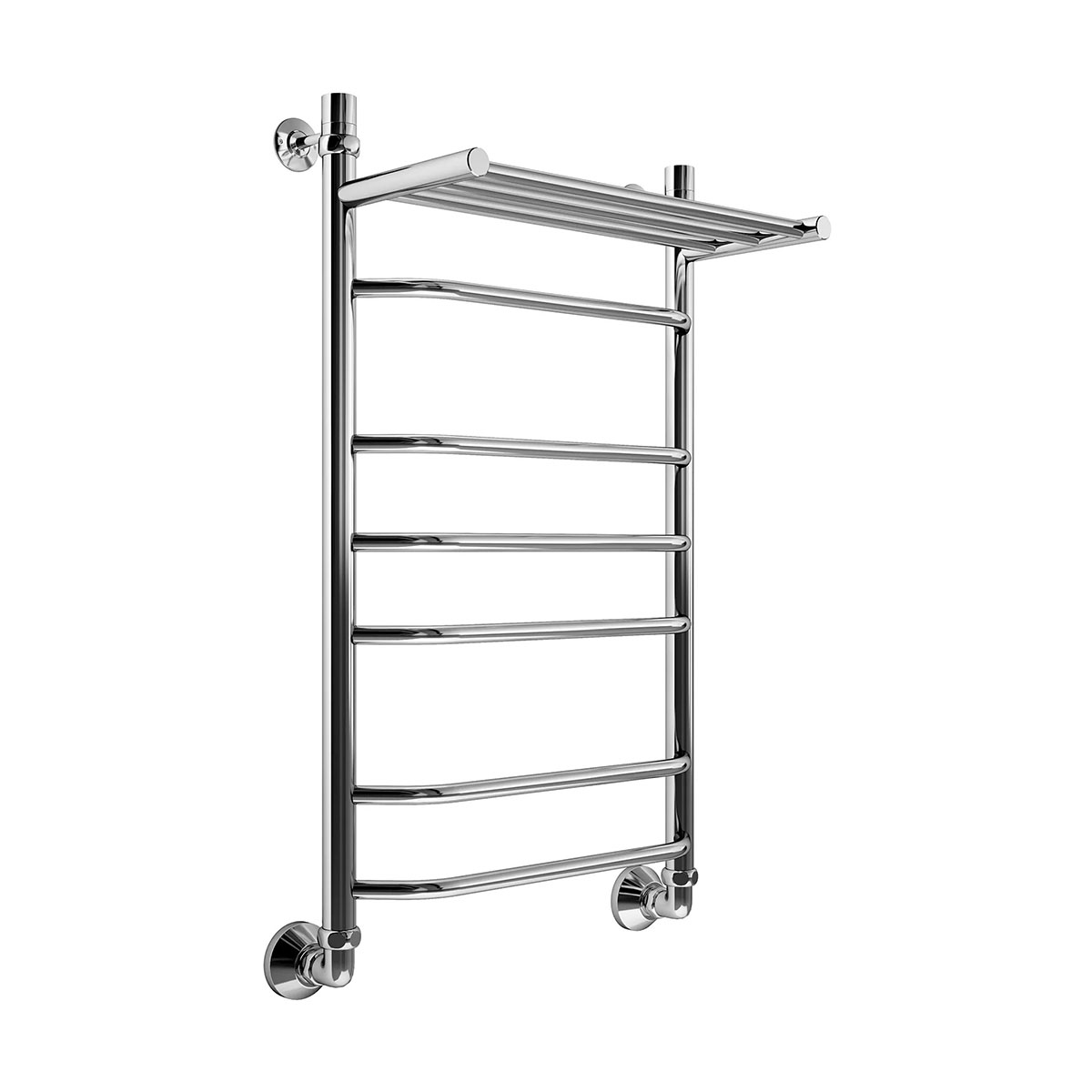 Полотенцесушитель водяной вид 7 "эко" 500*600 гайка/гайка, с полкой (хром) (1) "маргроид"