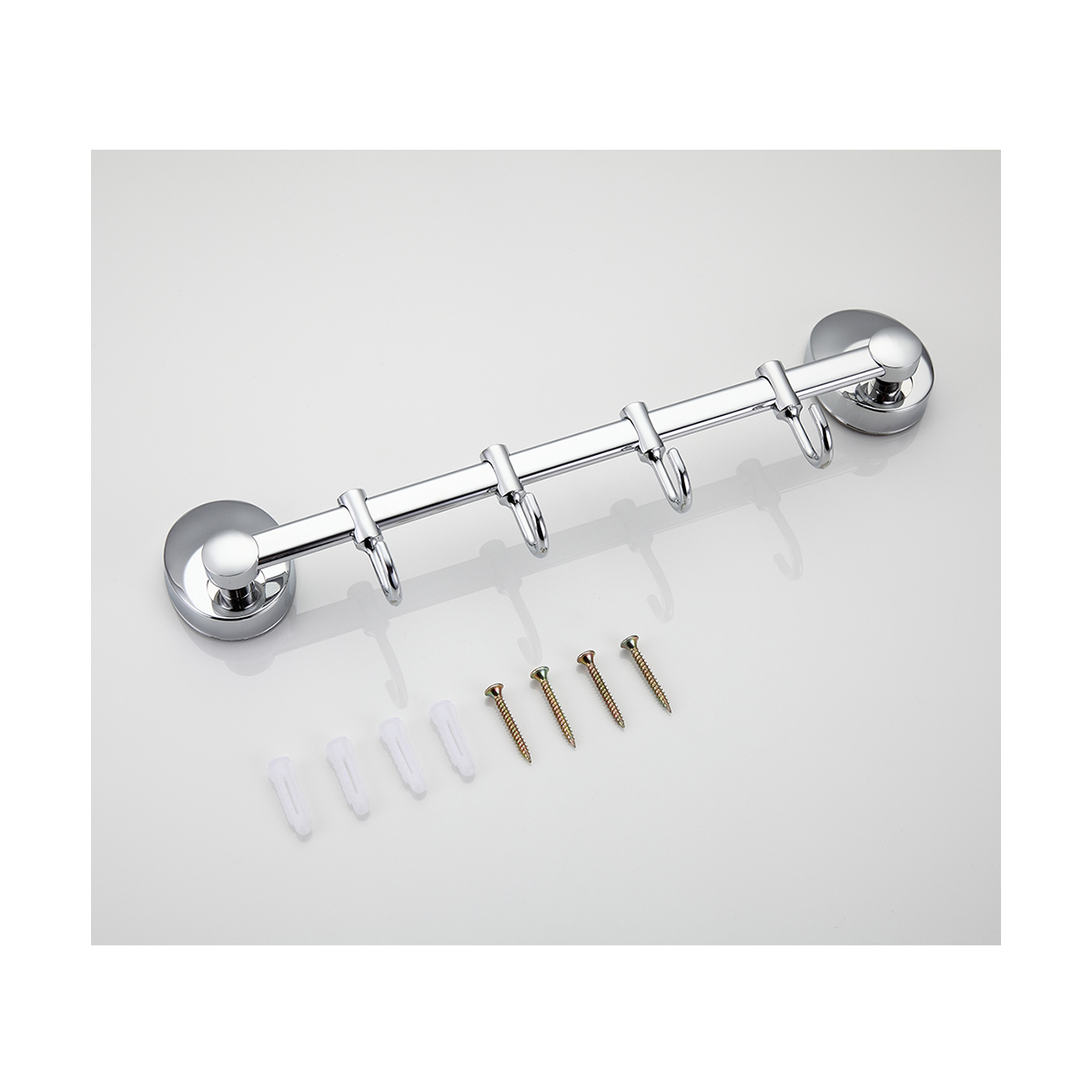Крючок-вешалка на планке (4 крючка) f1615-4, хром (1/20/80) "frap"