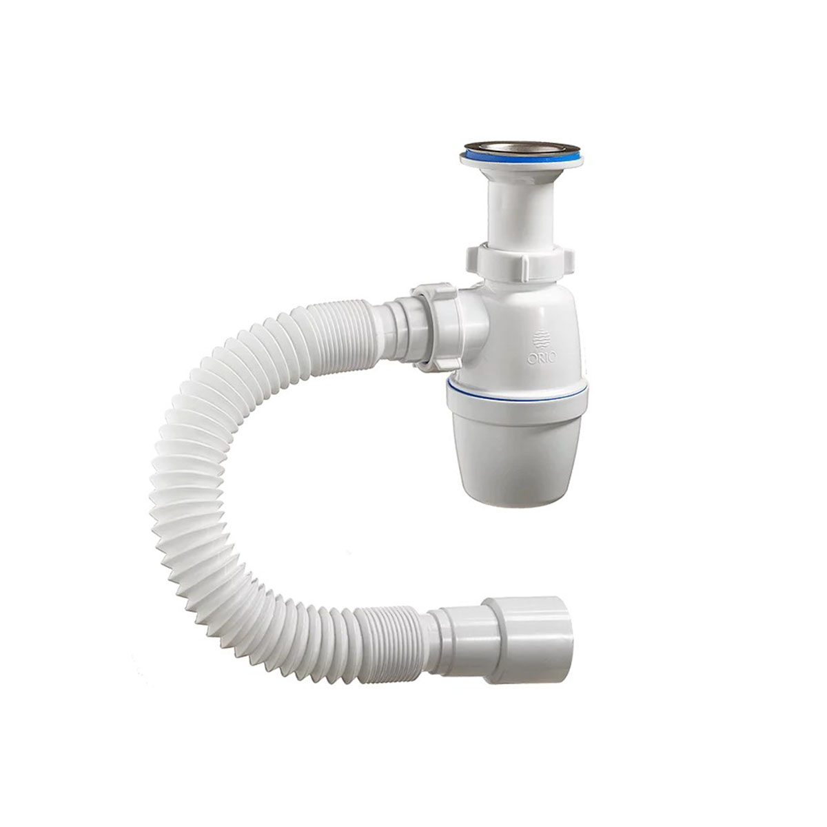 Сифон 1 1/2" х 40 мм с литым выпуском и гофротрубой (1/35) "orio" а-40029