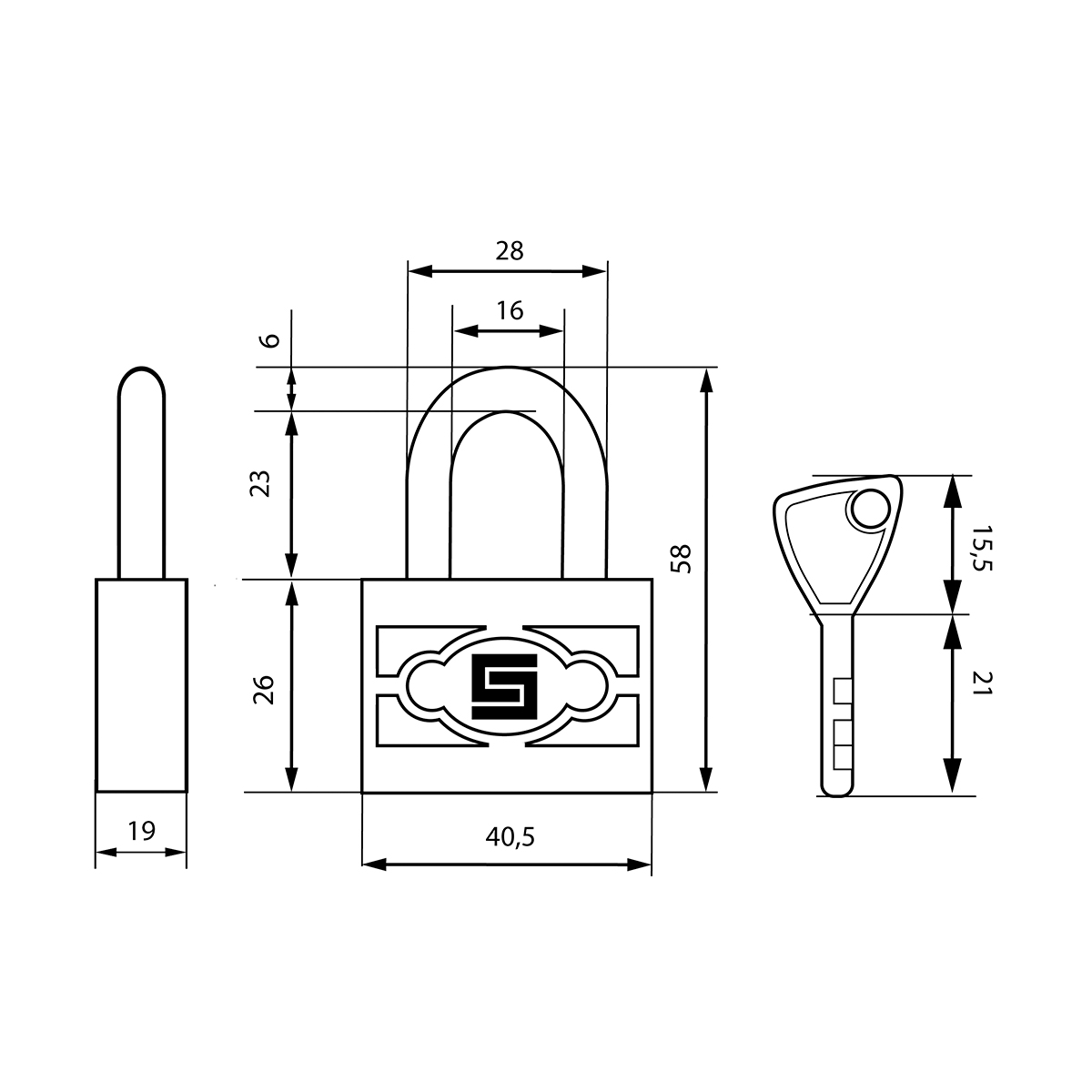 Замок навесной вс 3-п40 пл  6 мм (5 ключей) (1/12/96) "булат"