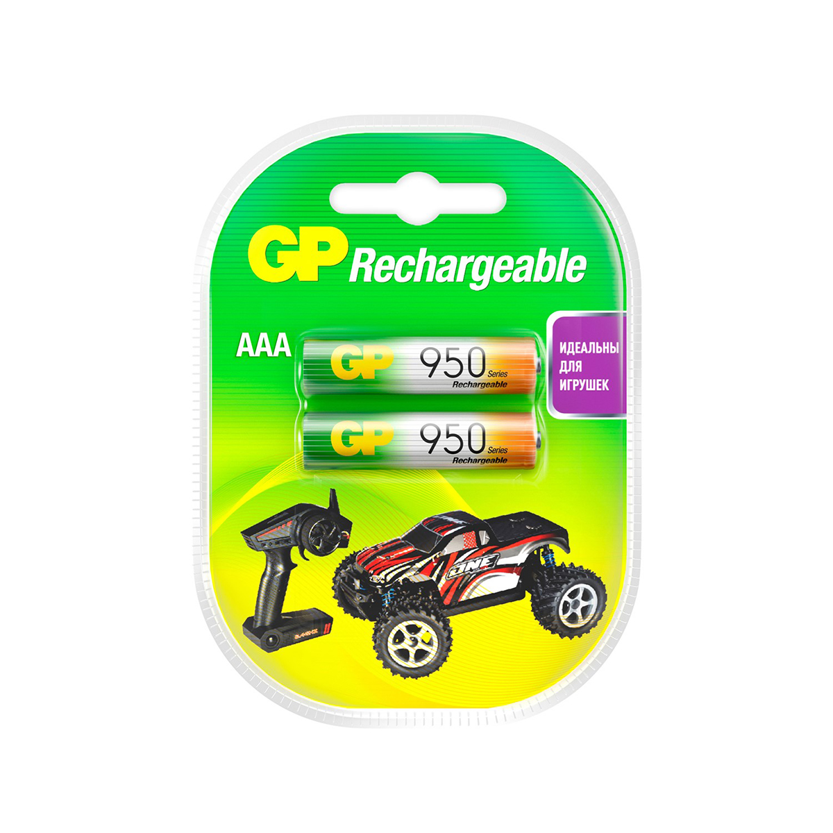 Аккумулятор gp rechargeable 95aaahc-2decrc2  тип ааа, 950 мач (2 шт. в блистере) (1/10/100)