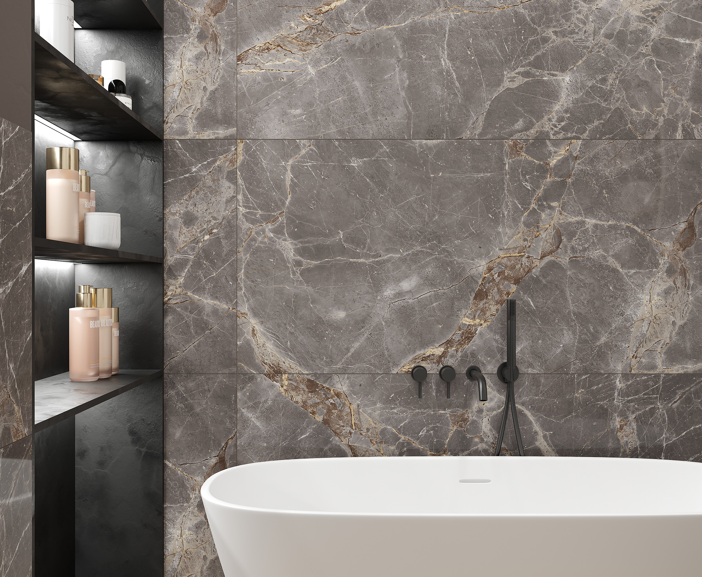 Nebula grey керамогранит полированный 80x80