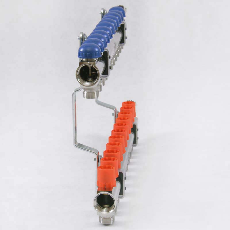 Колл. группа UNI-FITT 1"x3/4" ЕК 11 выходов с регулировочными и термостатическими вентилями