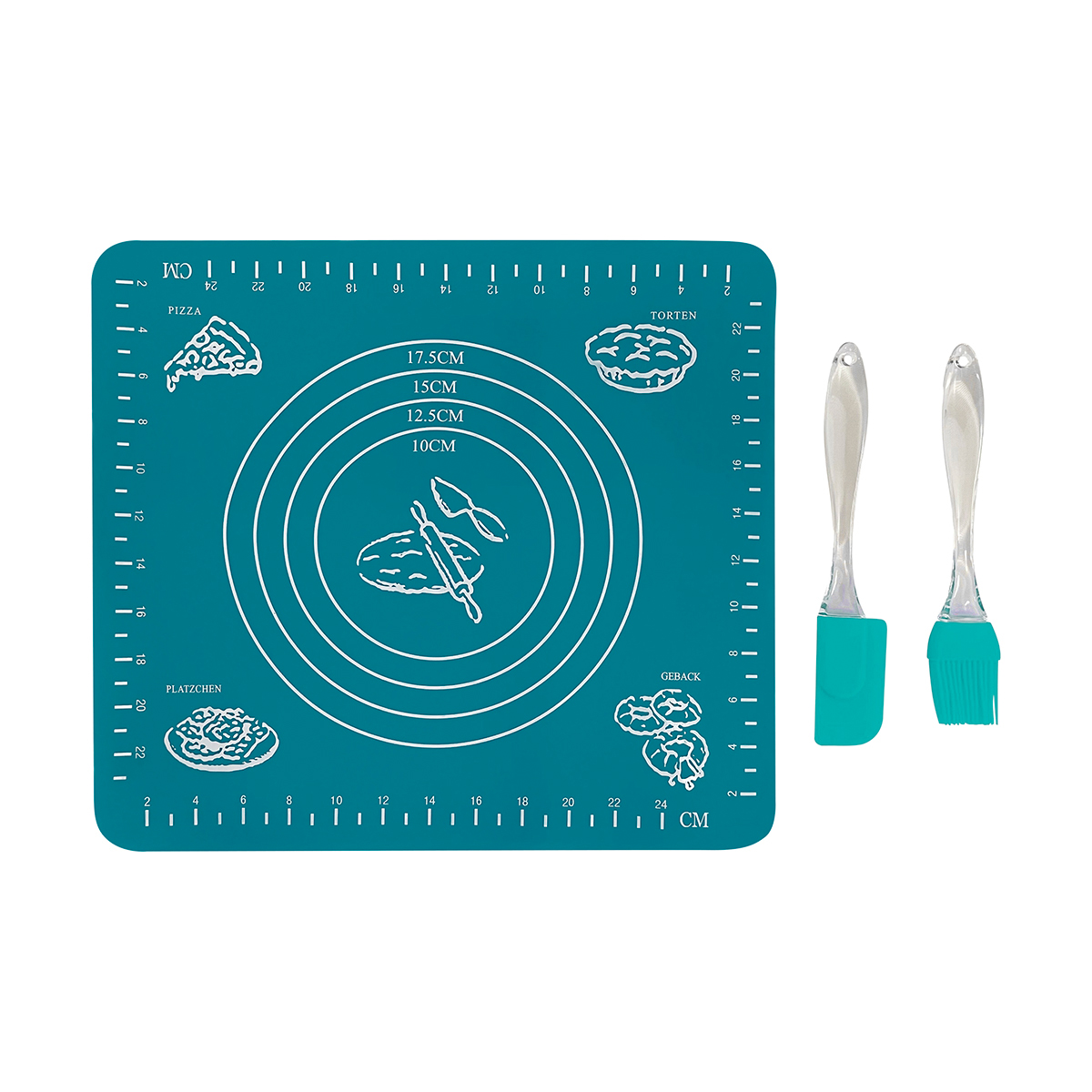 Набор для выпечки "classica" силикон. 3 предм. (кисточка, лопатка, коврик) (1/48/96) "mallony"