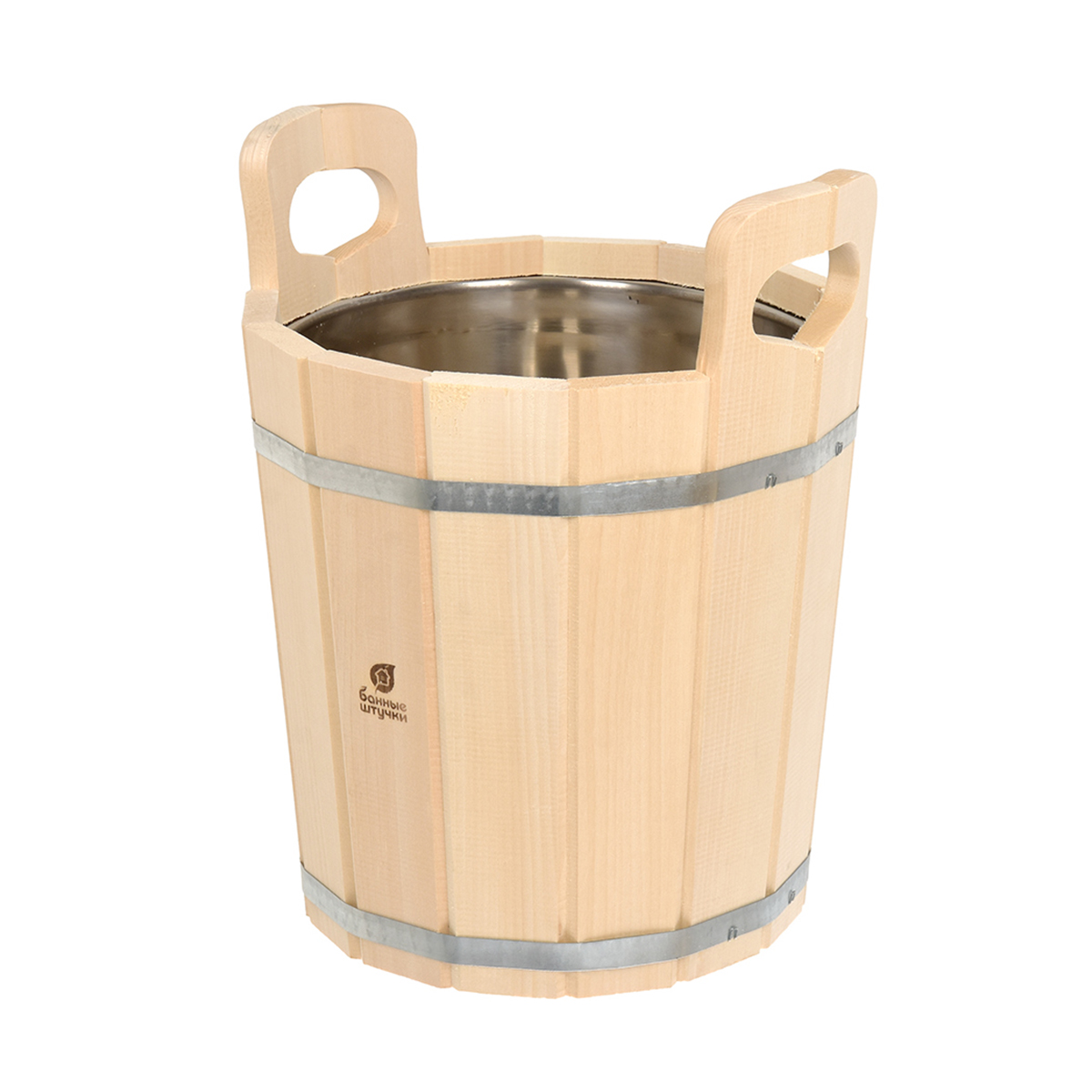 Запарник для бани и сауны 12 л с нержав. вставкой, липа (1) "банные штучки" 33218
