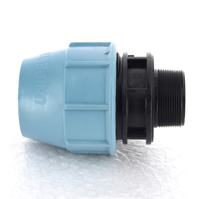 Муфта ПНД обжимная НР 63 х 2" для водопроводных труб UNIDELTA