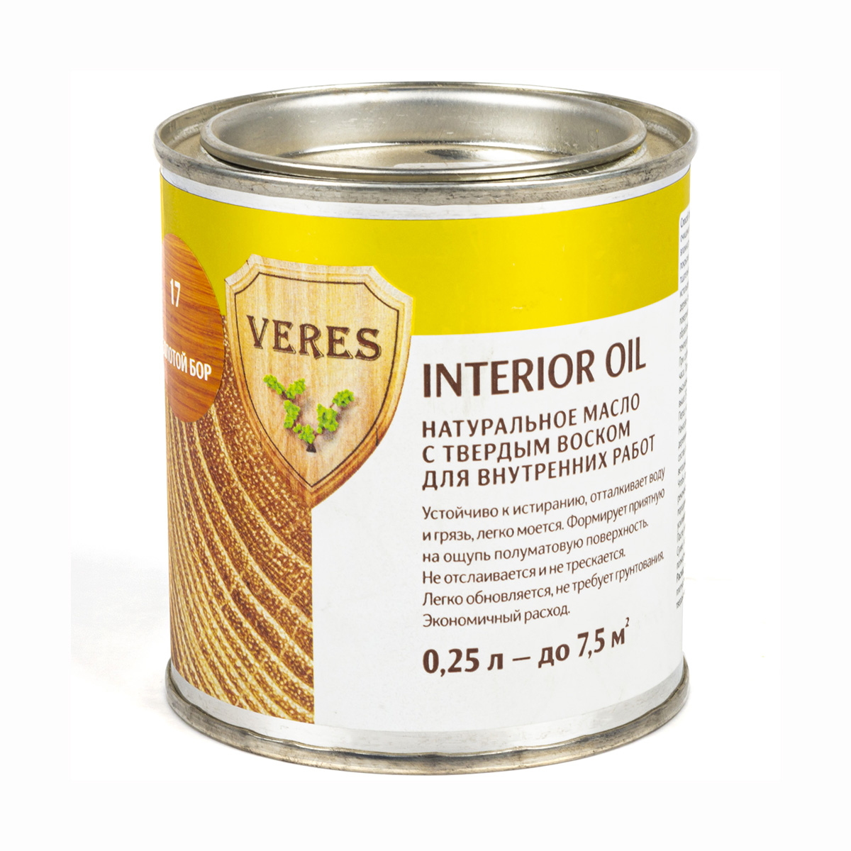 Верес масло для внутр. работ  "oil interior" №17 золотой бор  0,25 л (1/6) "veres"