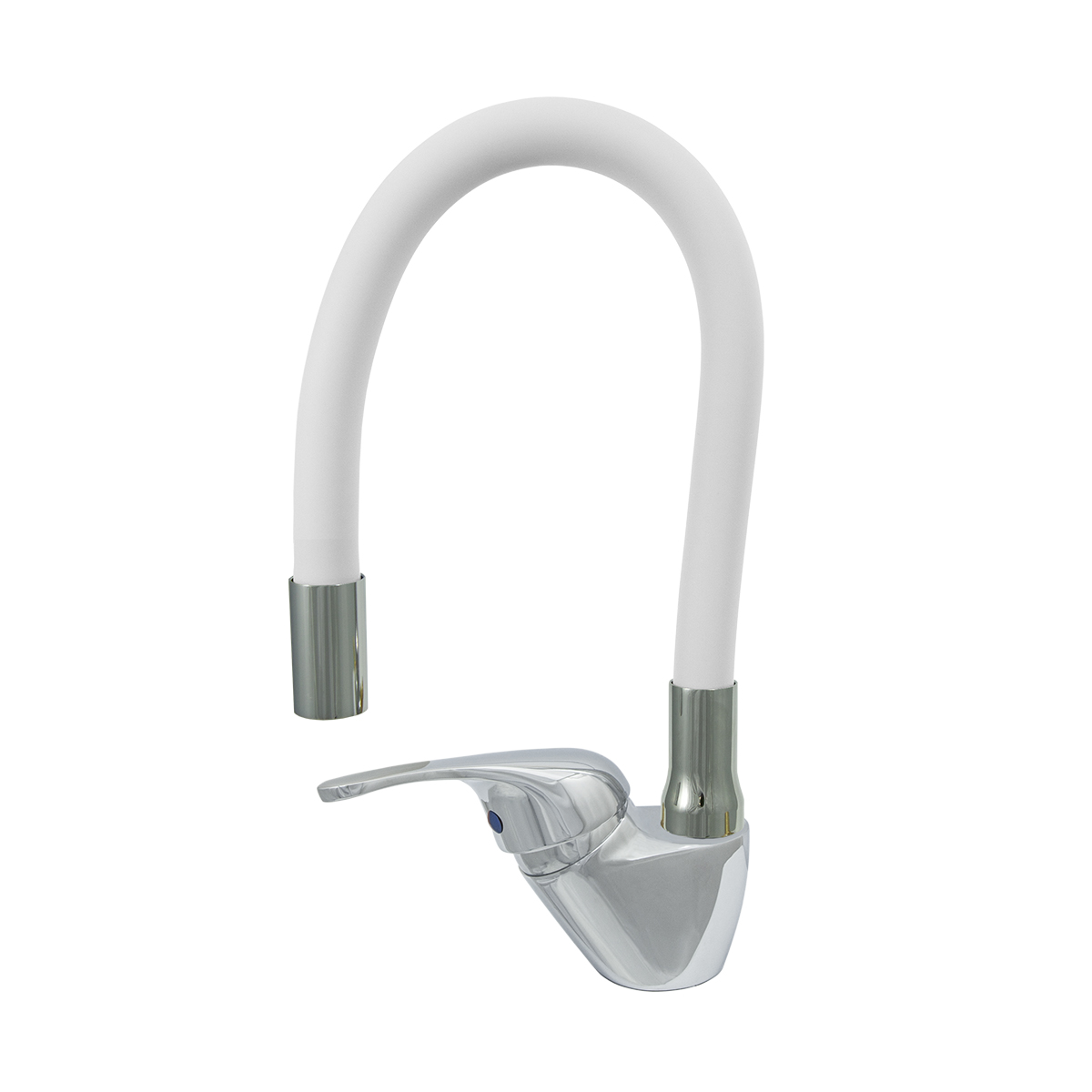 Смеситель для кухни "престиж" цс-см 27/2г d35 м42 гибкий силикон. излив (белый) (1/10)