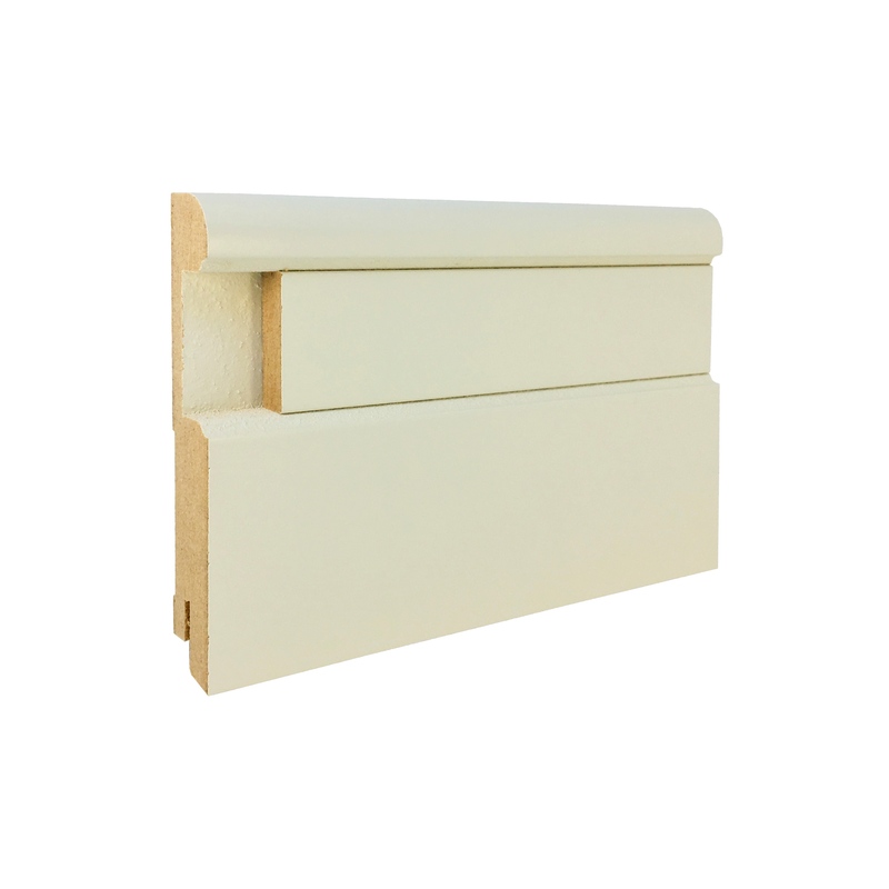 Плинтус CROWNWOOD МДФ R9-VR3V глянцевый RAL + вставка гладкая 8х30 глянцевая RAL