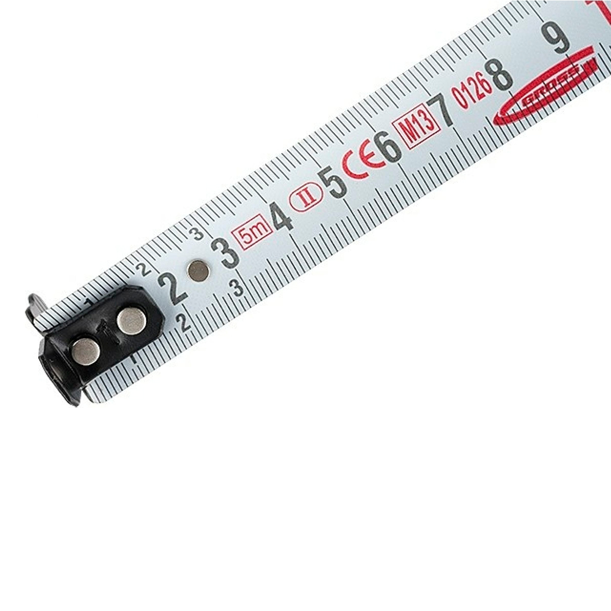 Рулетка "doppelhaken" одностор. зацеп, нейлон, двустор. шкала 5 м/19 мм (1/96) "gross"