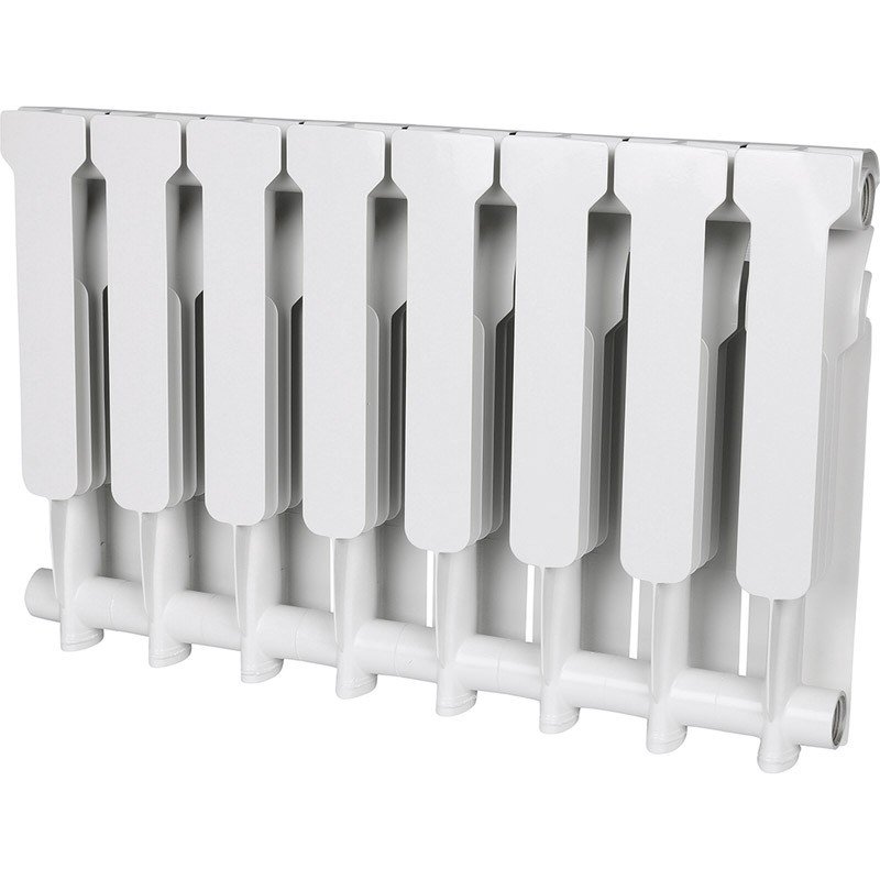 Алюминиевый радиатор 8 секций, 428х640х80, ROMMER Profi AL 350, белый