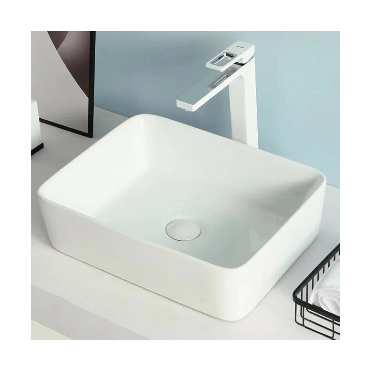 Раковина накладная gt403 керамическая 48*37*13 см, белая (1) "gappo"