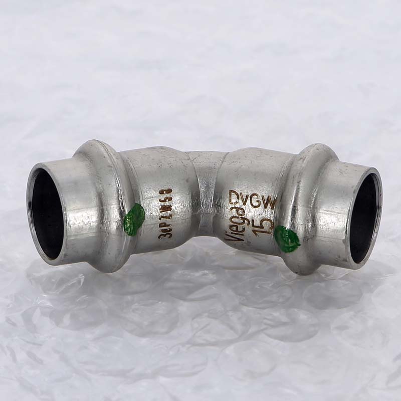 Угол 45° пресс 15 нержавеющая сталь Sanpress Inox VIEGA