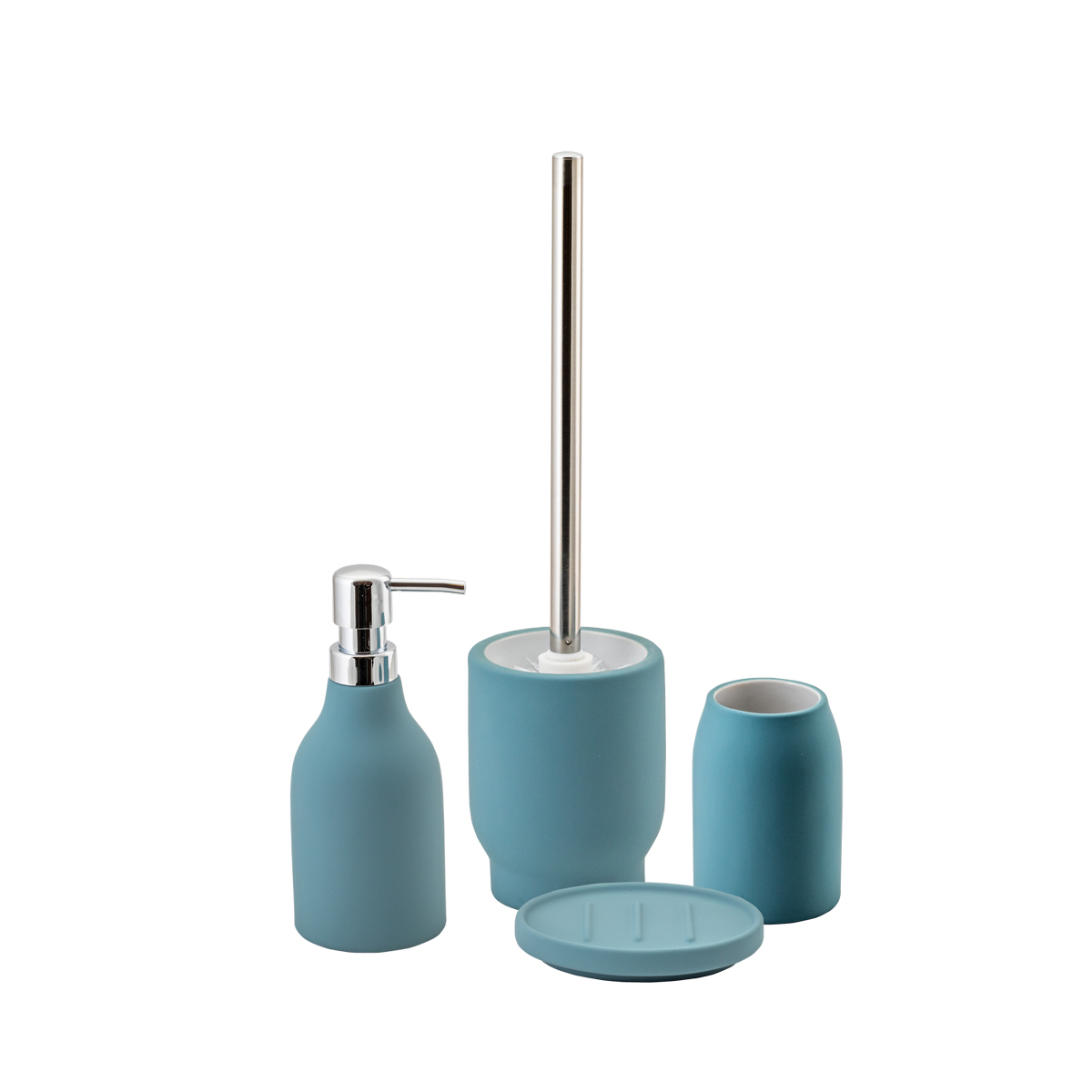 Стакан для ванной комнаты "unna" керамика/резина (светло-голубой) (1/12) "аквадекор" atc-1204lbl-03