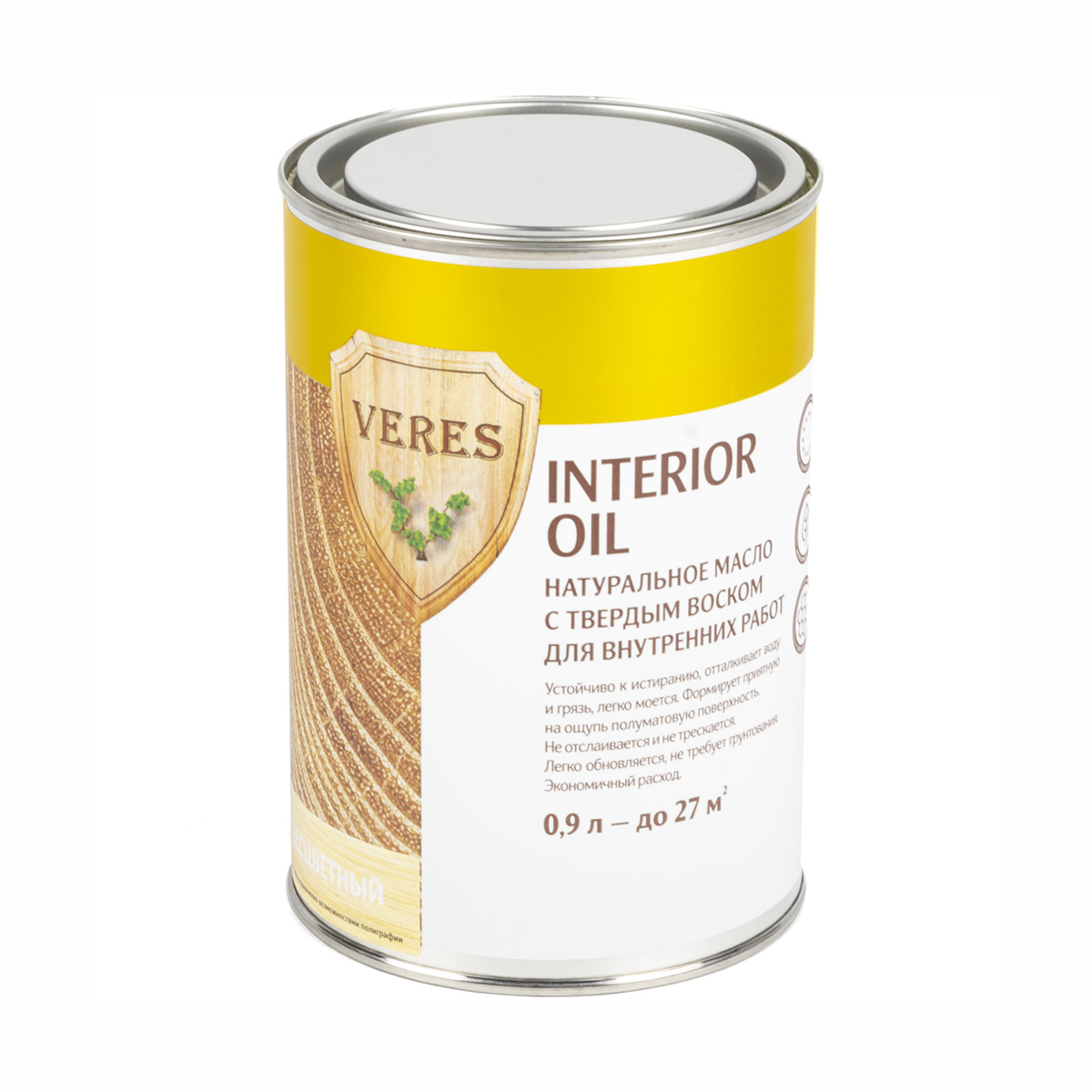 Верес масло для внутр. работ  "oil interior"  № 1 бесцветный  0,9 л (1/6) "veres"