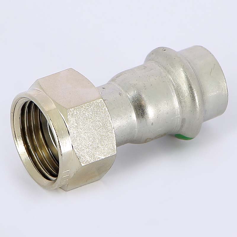 Муфта пресс-В с накидной гайкой 15х1/2" нержавеющая сталь Sanpress Inox VIEGA