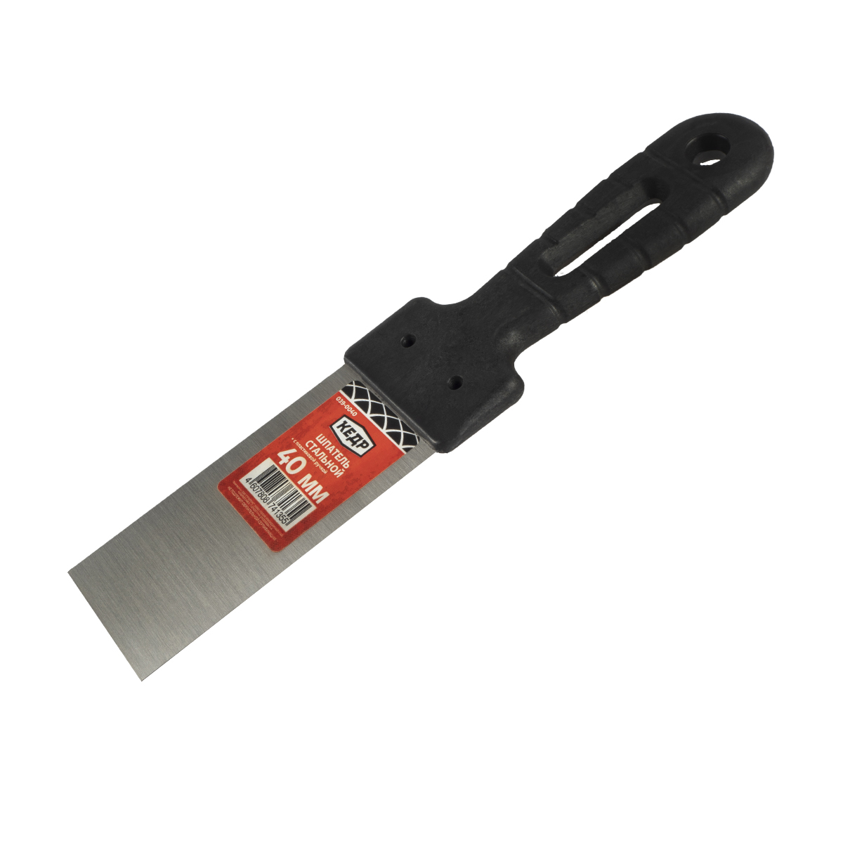 Шпатель стальной   40 мм пластм. ручка (10/40/240) "кедр"  039-0040