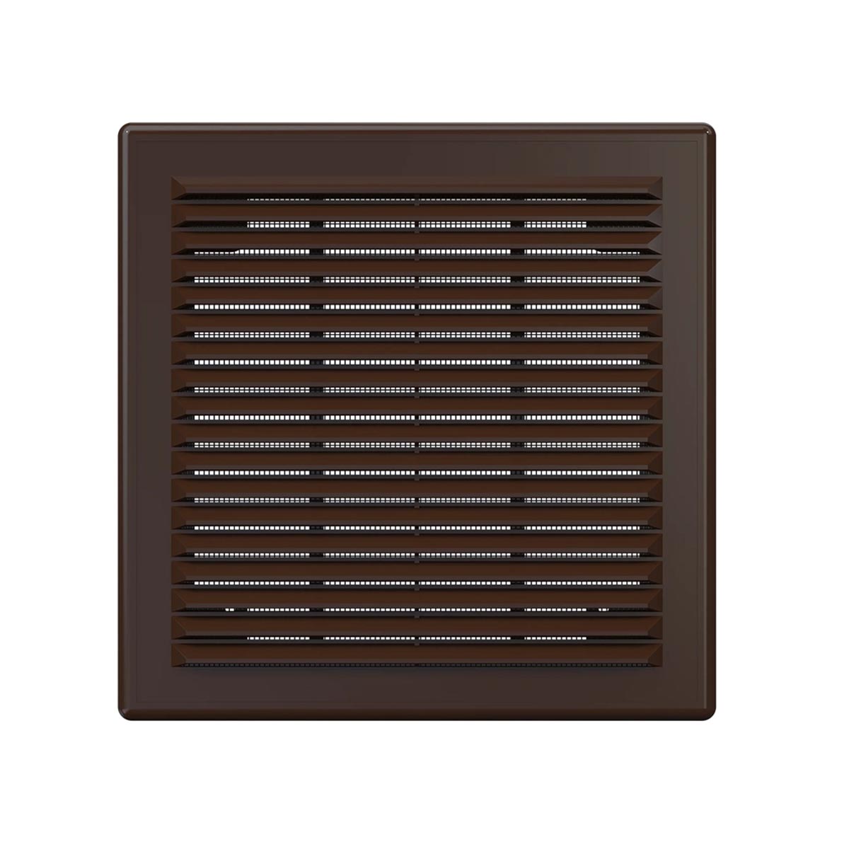 Решетка вентиляц. разъемная с сеткой 208 х 208 мм пласт. коричневая (1/40) "эра" 2121р кор