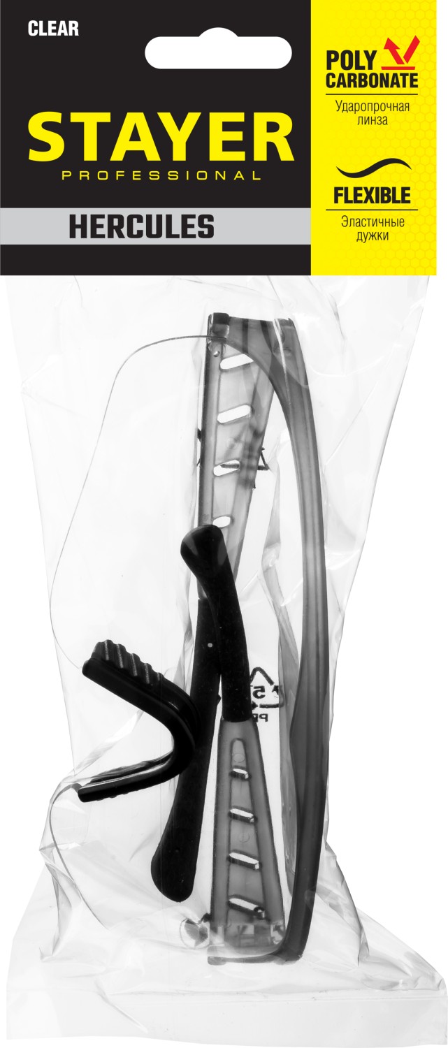 STAYER PRO-X, открытого типа, прозрачные, широкая монолинза, защитные очки, Professional (2-110431)
