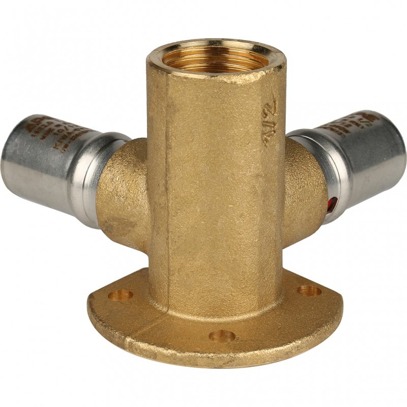 Тройник угловой под пресс настенный 16 х 1/2" х 16 (ВР) STOUT для МП труб